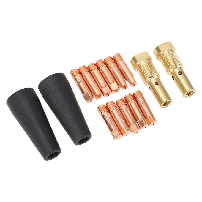 15 Stuks Set Flux Core Gasloos Mondstuk Tips Kit MIG Lassen Gasloos Mondstuk Gas Diffuser 0.031in Tip