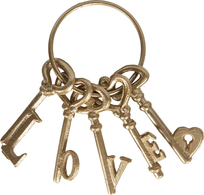 Clayre & Eef Hanger 10x5x20 cm Goudkleurig Ijzer Woondecoratie