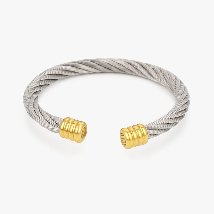 Herenarmband - Luxe Armband - Zilver Goud - Titanium
