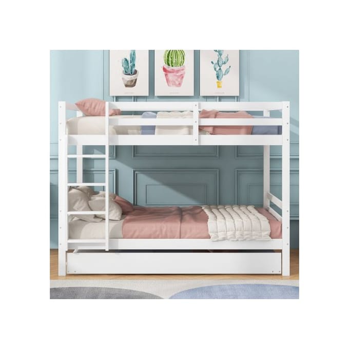 Stapelbedden - MUVOE - 140x200cm - Wit - Slaapbank - Robuuste constructie wit