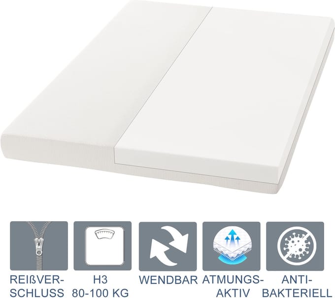 Koudschuimmatras - 120 x 200 cm - Hoog slaapcomfort & ergonomische lichaamsaanpassing
