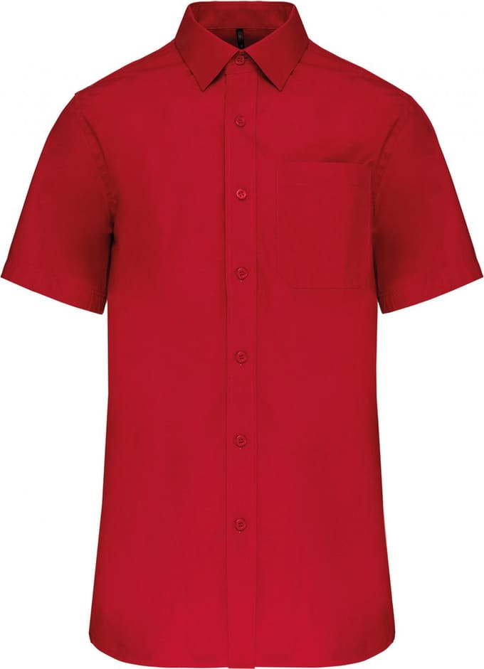 Kariban Heren poplin overhemd korte mouwen K543 - Classic Red - XL