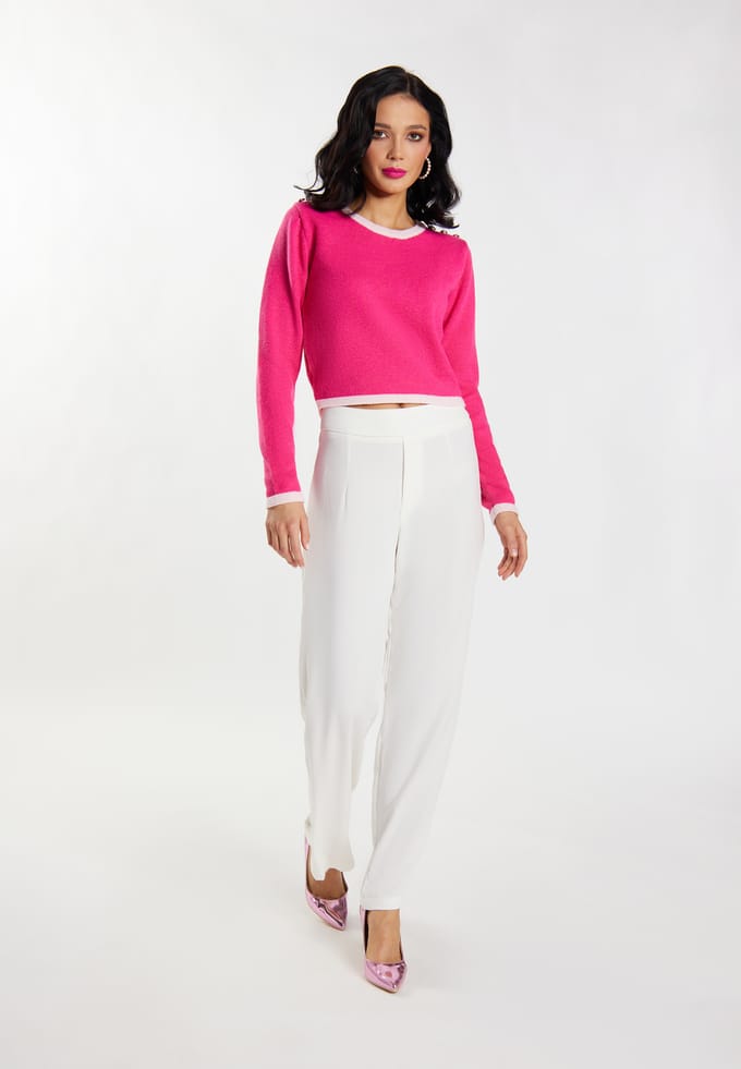Faina Gebreide trui Dames roze