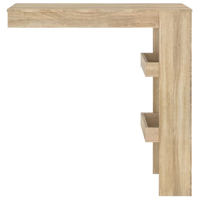 vidaXL - Bartafel - wandgemonteerd - 102x45x103,5 - cm - bewerkt - hout - eikenkleur