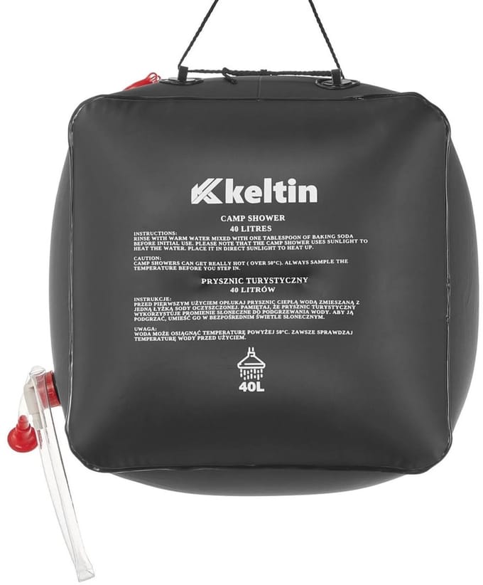 Keltin Draagbare campingdouche - 40L - Zonne-energie - Lichtgewicht - Zwart