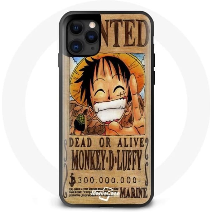Coque Maniacase pour iphone 13 mini one piece luffy wanted - zwart