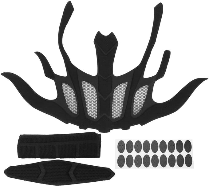 Fietshelmpad Set - Helm Kussens - Helm Comfort - Met Anti-Insectennet - 2 Sets - Zwart
