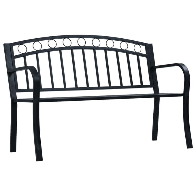 vidaXL - Tuinbank - 125 - cm - staal - zwart