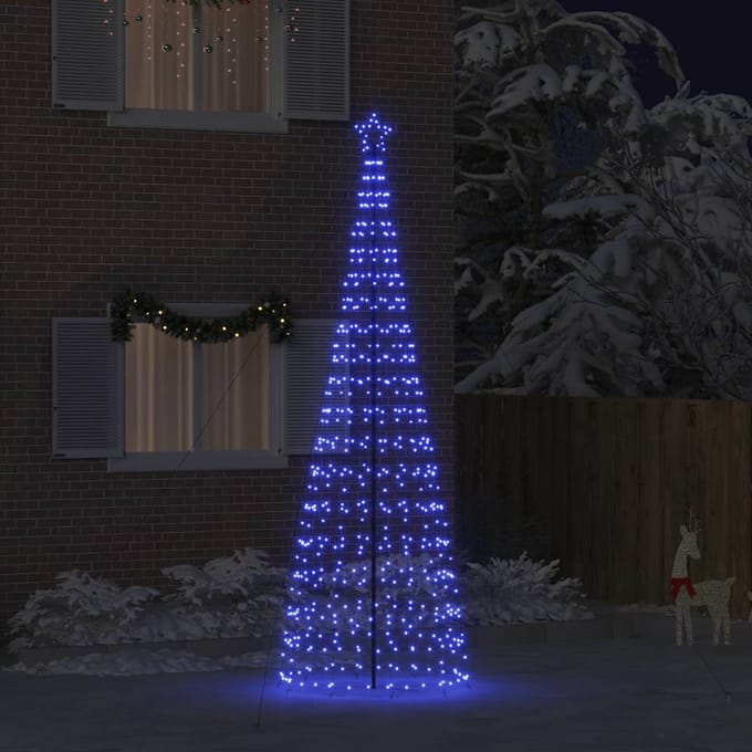 vidaXL - LED - kerstboom - EKENAS - 400 - cm - 800 - LED's - Blauw - Staal - Blauw