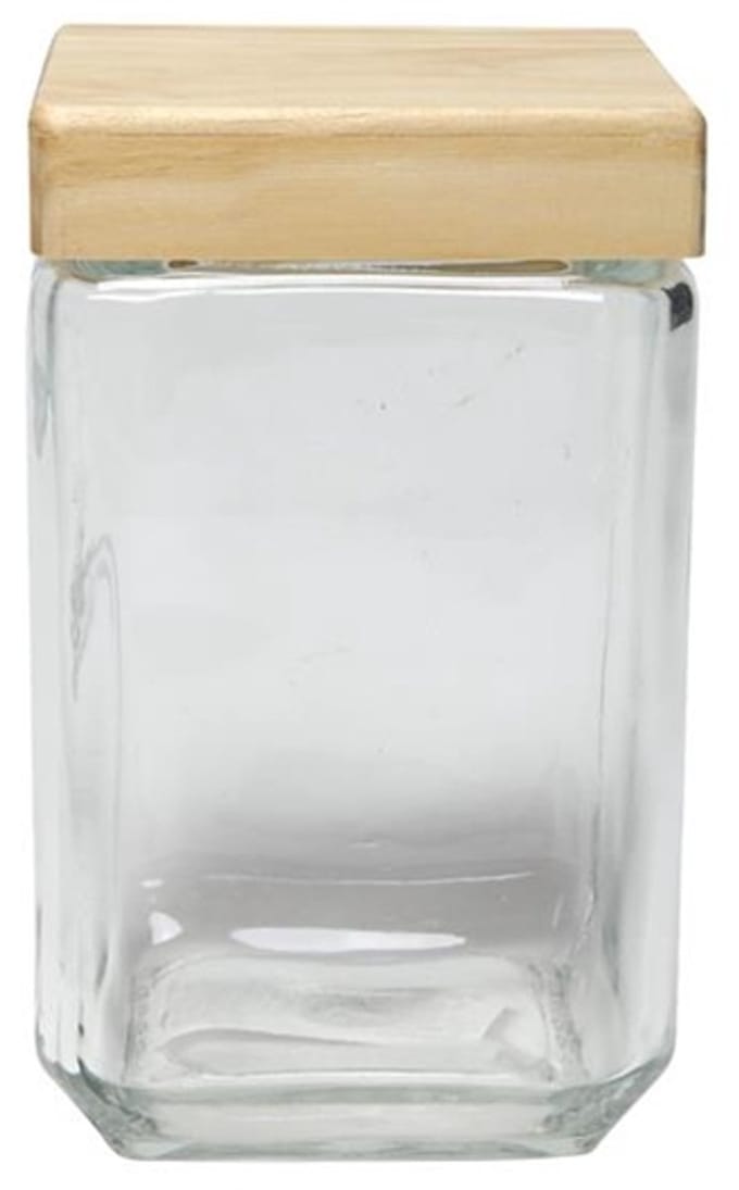 Voorraadpot glas 11x11xh18,5cm 1,7L