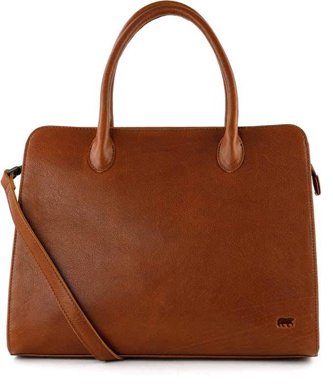 Bear Design Hannah Leren Handtas - Laptoptas - 14 inch - Cognac