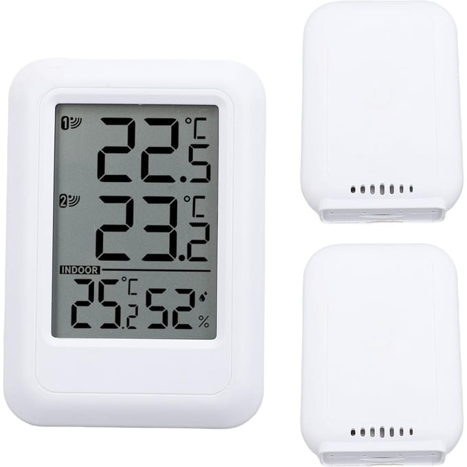 Digitale Hygrometer Thermometer Binnen Buiten Temperatuur Vochtigheidsmeter 328.1ft Zendbereik gray