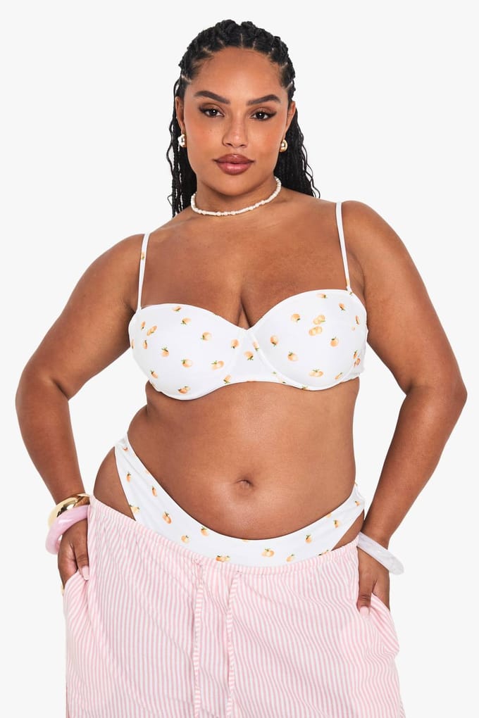 boohoo Dames Plus Tangerine Hoge Taille Slip | Orange | Maat: 28