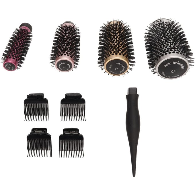 4 stuks Ronde Haarborstel Set Styling Vaten Multi Diameter Comfortabele Grip Föhnkam Roller black
