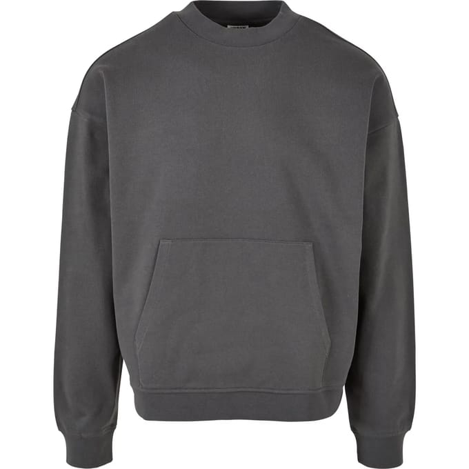 Urban Classics - Organic Boxy Pocket Crewneck sweater/trui - 3XL - Grijs