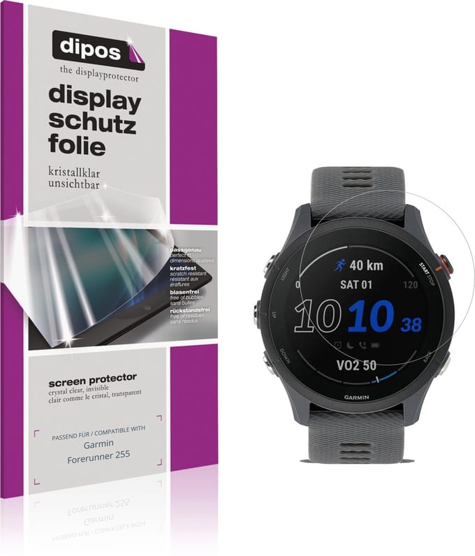 dipos – 6x Beschermfolie geschikt voor Garmin Forerunner 255 | Krasbestendige & heldere Screenprotector Ultra-Thin