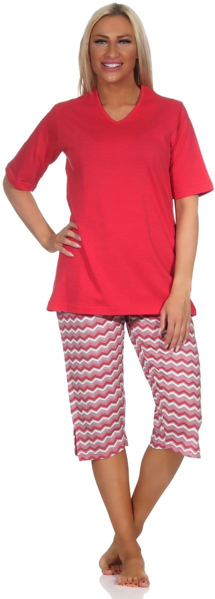 Coole capri-pyjama voor dames met 3/4-caprishort, pyjama in etnische stijl