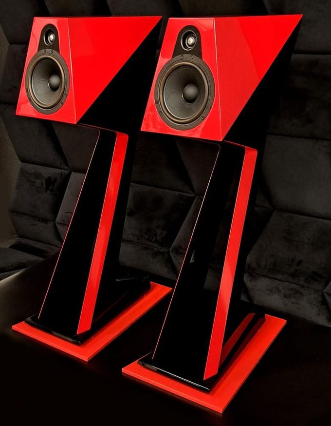 Acoustique Quality PASSION ORCA - Design set, High End constructiekleur rood / zwart, Acoustique Quality rood
