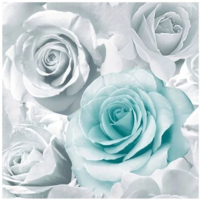 Rozen behang blauw glitter j28721