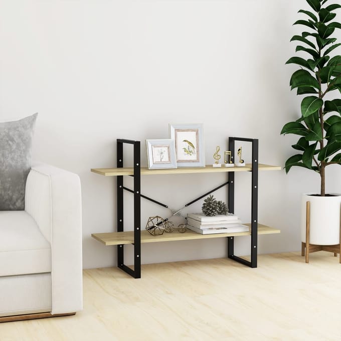 vidaXL - Boekenkast - met - 2 - schappen - 100x30x70 - cm - hout - sonoma - eiken