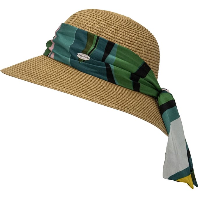 Chillouts - Rockabilly Hoed - Treviso Hat - voor Vrouwen - bruin-groen