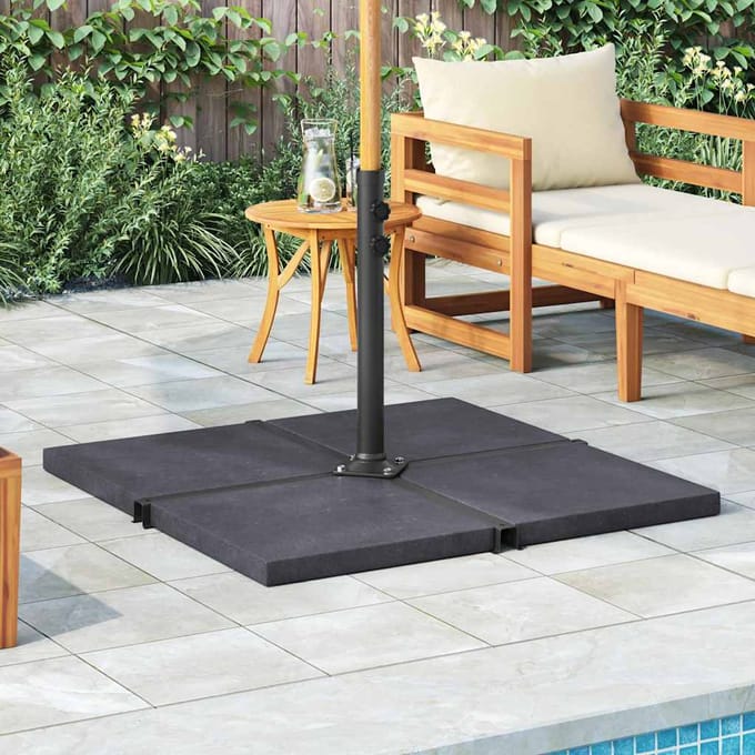 vidaXL - Parasolvoetplaat - vierkant - 25 - kg - graniet - zwart