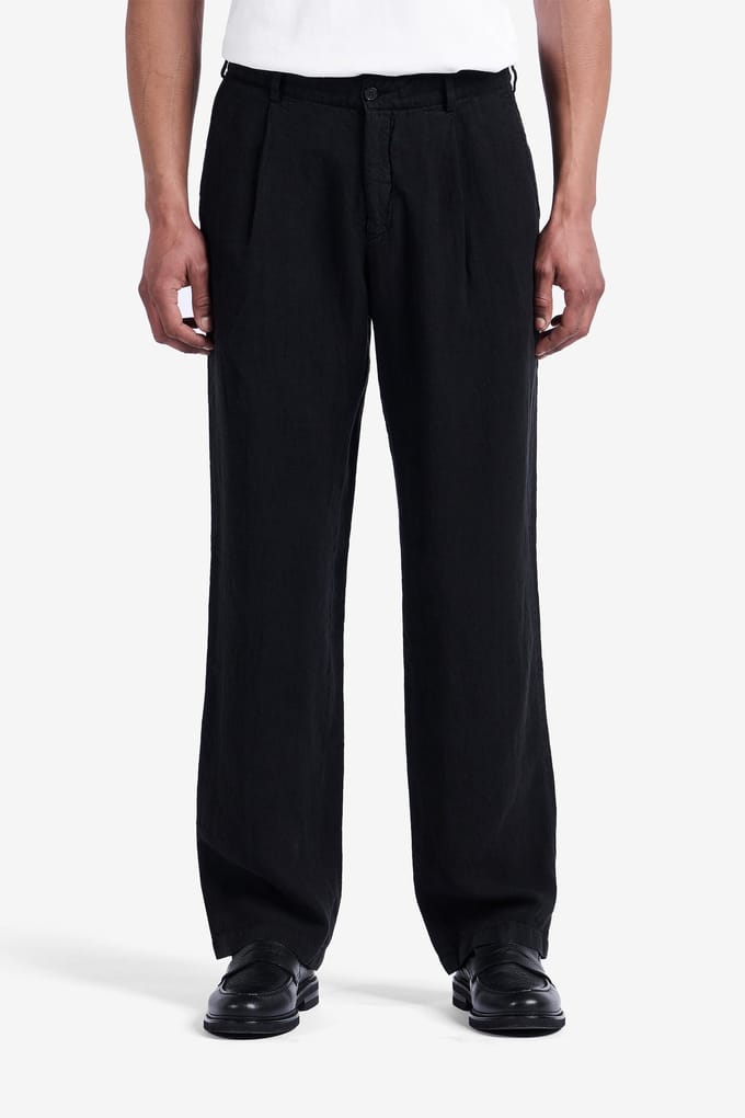 No Label Mayfair Linen Black Größe: W29L32 | Chinos Outlet | Herren | Schwarz
