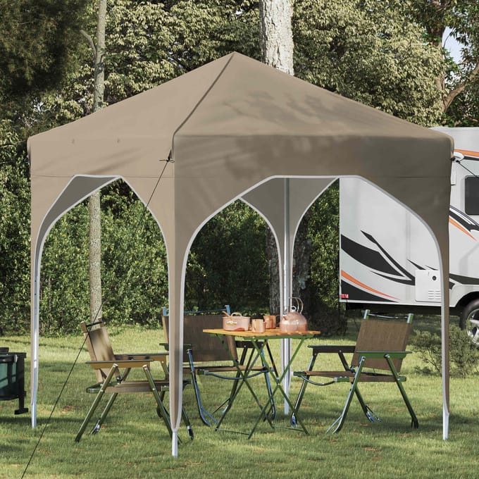 vidaXL - Pop-up - Feesttent - 194 - x - 194 - x - 245 - cm - Crèmekleurig