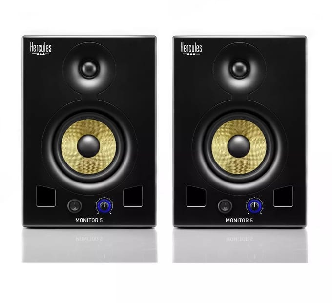 Hercules Monitor 5 - Actieve 5" Studiomonitorset - 2x 80W RMS Bi-Amp Speakers - DJ & Studio