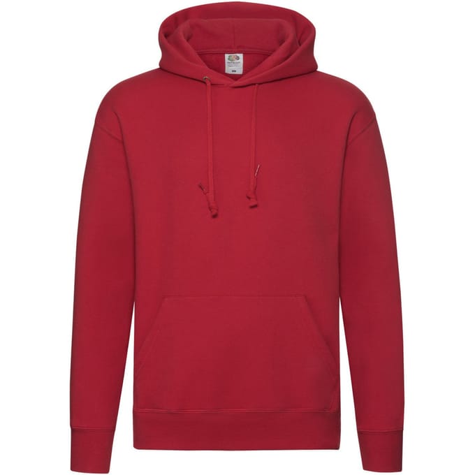 Fruit of the Loom Heren Premium Hoodie (Rood)