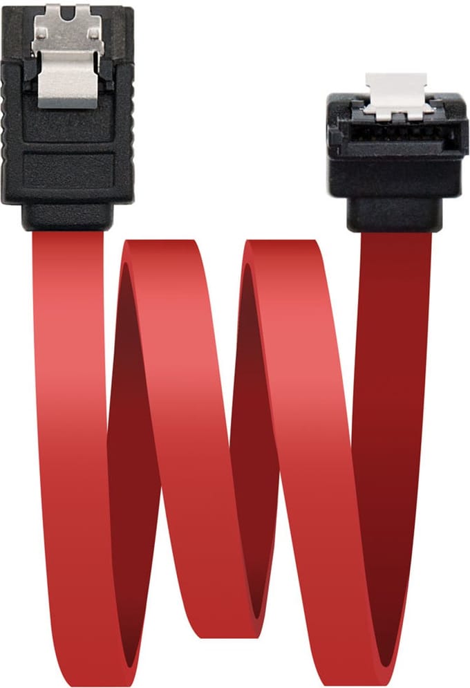 Nanocable Sata Hoekige Datakabel 0.5 M Rood,Zwart