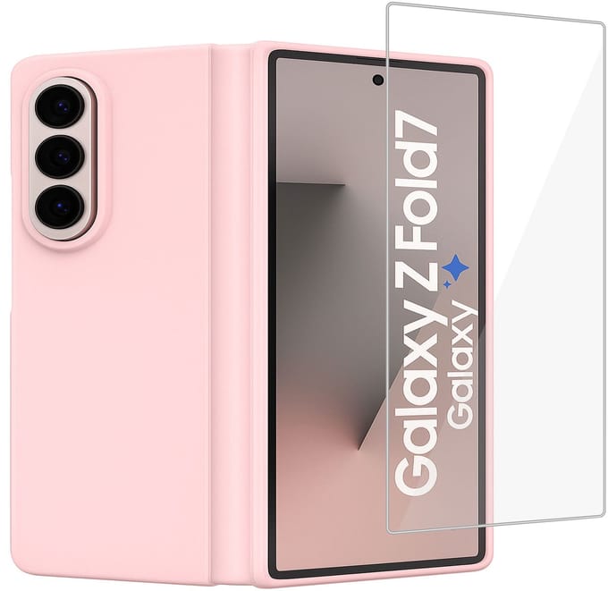 ChiGuard Hoesje & Screenprotector geschikt voor Samsung Galaxy Z Fold 7 - Case - Roze