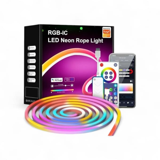 LED strip 5m | IP67 waterdicht siliconen neon | RGB multicolor | WiFi Tuya Smart Life