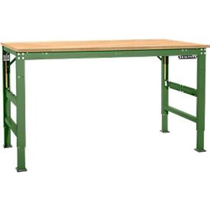 Werktafel Ergo, elektro-hydrauliek, blad multiplex, 2000 x 800 mm, resedagroen