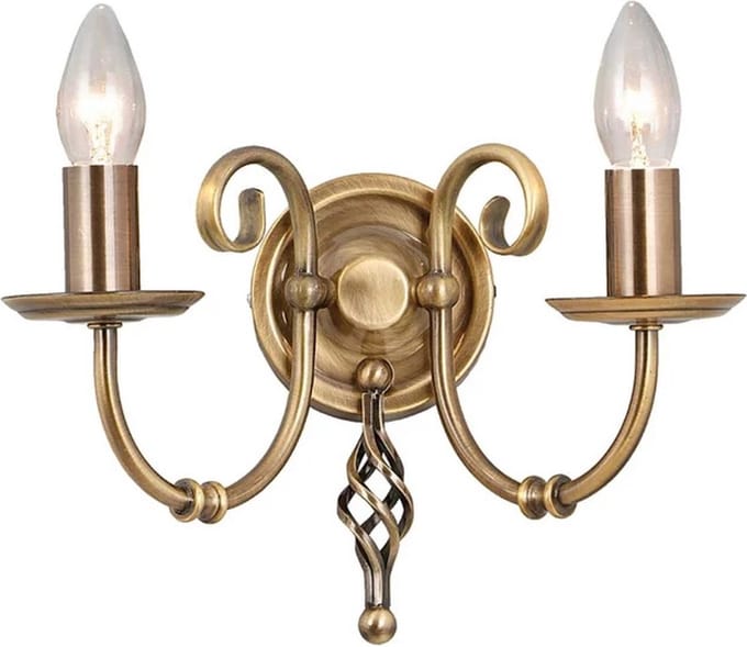 Elstead Lighting LED Wandlamp Artisan | 2X E14 Max 60W | Aged Brass