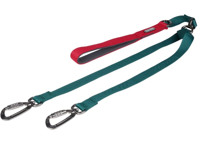 Dubbele hondenriem Boondog Dual - hondenriem met 2 karabijnhaken - Green