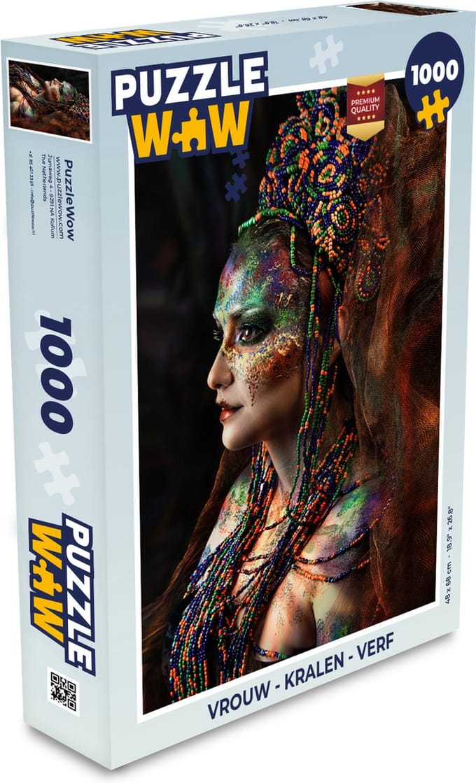 Puzzel Vrouw - Kralen - Verf - Legpuzzel - Puzzel 1000 stukjes volwassenen