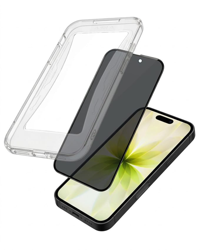 Anti-Spy Screenprotector - Geschikt voor Apple iPhone 17 - Met Installatie Kit - Flexibel Glas - Privacy Beschermglas - Tempered Glass - Screen Protector