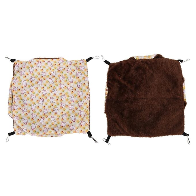 Hamac Chaud à Trois Couches pour Petits Animaux de Compagnie Lit Suspendu Sac de Couchage pour Hamster Planeur de Sucre jaune