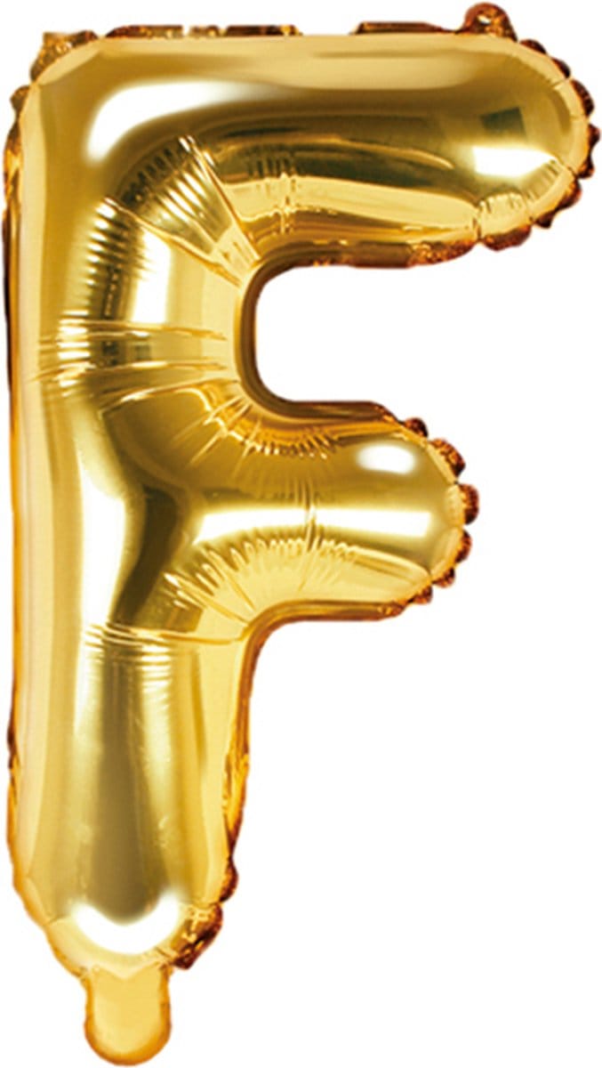 Partydeco - Folieballon Goud Letter F (35 cm)