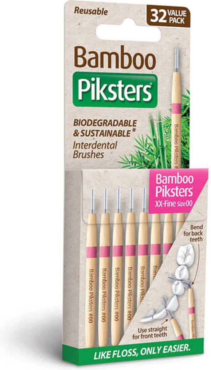 Piksters Bamboe Rechte Ragers - Maat 00 XX - Fijn Roze - 32 stuks