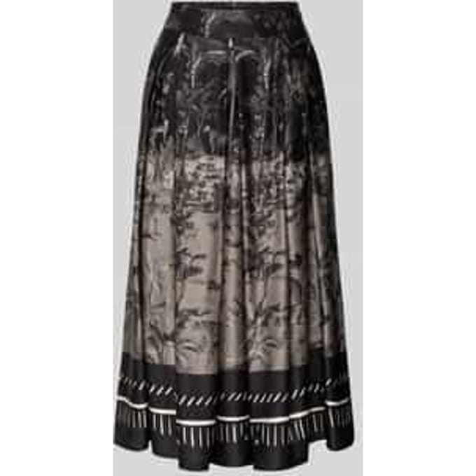 Midirok van viscose in all-over look model 'Midnight Safari'