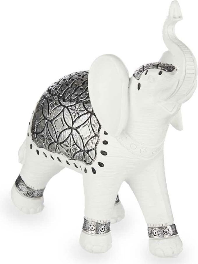 Giftdecor - Olifanten dieren beeld - 11 x 27 cm - Wit - Home deco