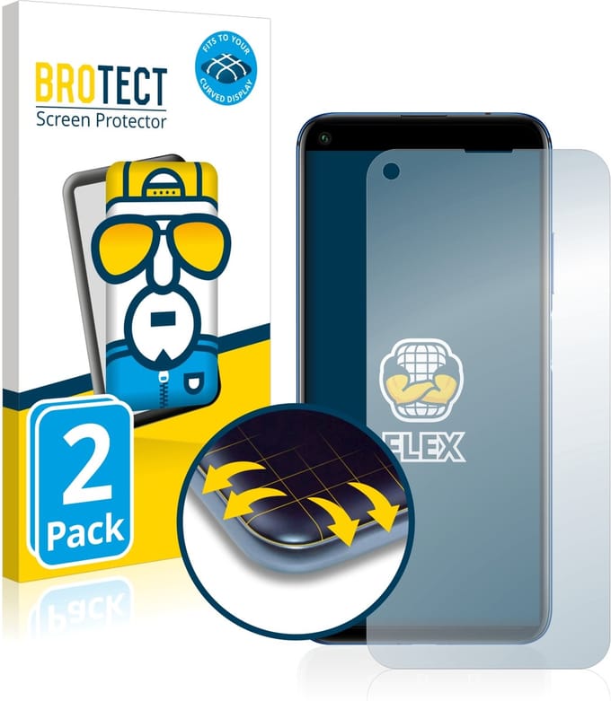 BROTECT - Screenprotector voor Huawei Nova 5T - Folie Beschermfolie transparant volledig dekking - 2 Stuks