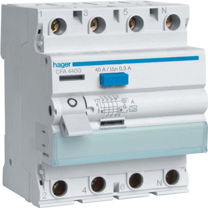 Hager Class A Aardlekschakelaar - CFA440G - E2ZN9
