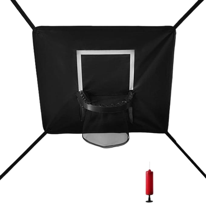 Trampoline Basketbal Set - Bouncing Basketbal Dunk - Buitenspelen - Complete Kit Inbegrepen - 65x55cm - Zwart