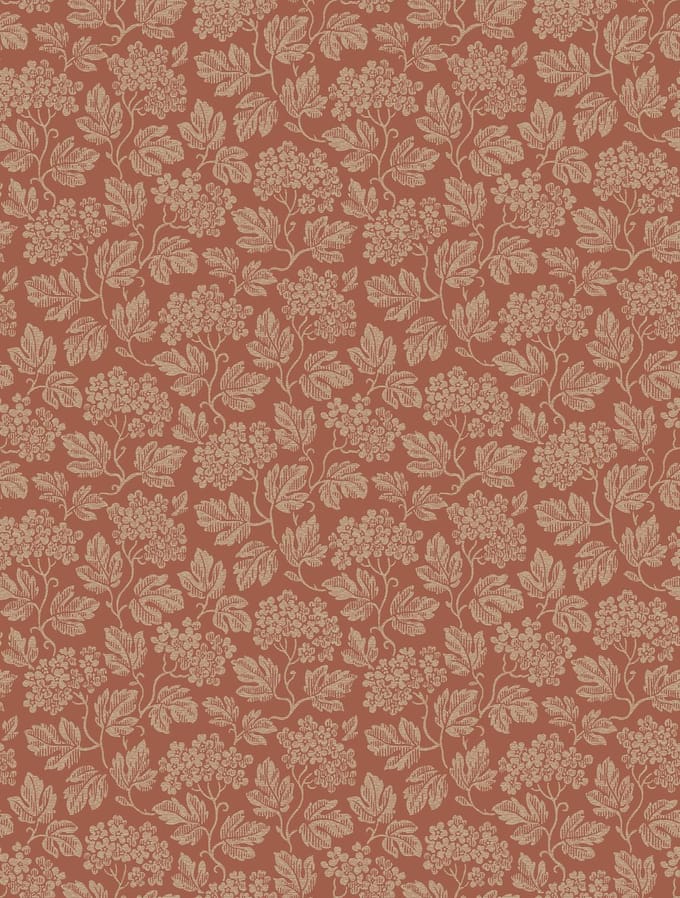Boråstapeter Vliesbehang 8081 - Anno II - Botanisch Rood - 53cm x 10.05m