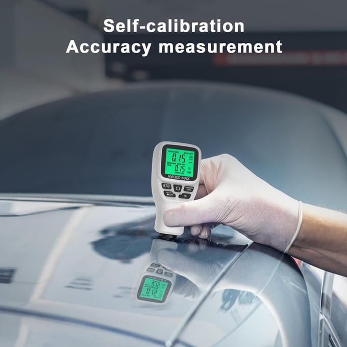 02000UM Diktemeter Zeer nauwkeurige LCD digitale autofilmdiktemeter Autolakcoating wit