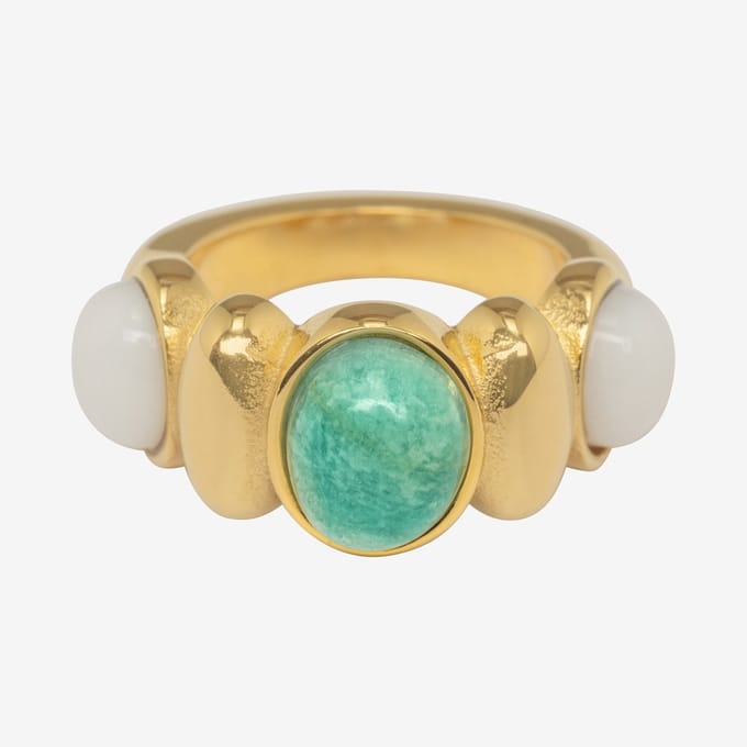 Essenza Mixed Colors Stones Ring Gold Size 6