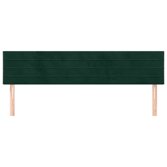 vidaXL - Hoofdborden - 200x5x78/88 - cm - fluweel - donkergroen